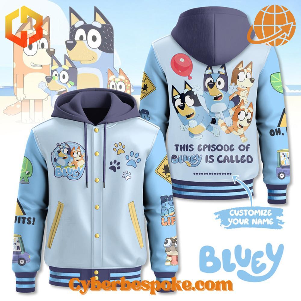 This Episode Of Bluey Is Called Custom Hooded Baseball Jacket Express yourself with the This Episode Of Bluey Is Called Custom Hooded Baseball Jacket – high-definition colors meet all-day comfort.