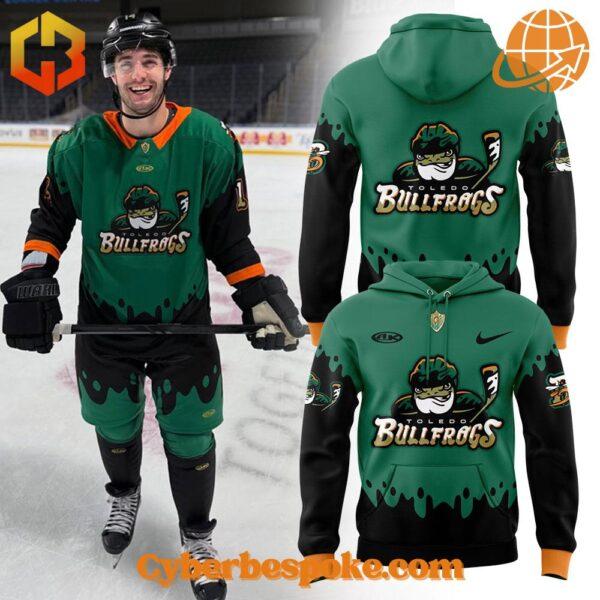 The Toledo Walleye Bullfrogs Uniform Hoodie delivers softness, breathability, and vibrant all-over prints.