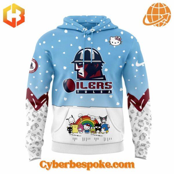 Experience fashion in a new dimension with the Tulsa Oilers Hello Kitty Hoodie – wear the unexpected.