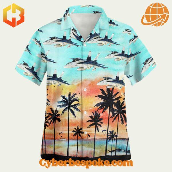 Soft and Classic Style with an Us Navy Boeing Fa Ef Super Hornet Hawaiian Shirt