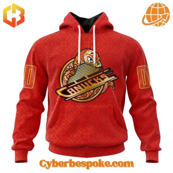 Premium Vancouver Canucks Lunar New Year Hoodie featuring high-definition 3D prints and all-day comfort.