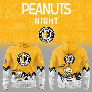 A soft cotton Wheeling Nailers Anniversary Of Peanuts Hoodie ( ) eaturing a minimalist design.