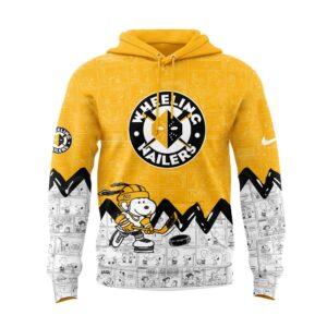 A soft cotton Wheeling Nailers Anniversary Of Peanuts Hoodie ( ) eaturing a minimalist design.