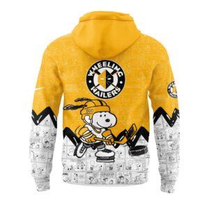 A soft cotton Wheeling Nailers Anniversary Of Peanuts Hoodie ( ) eaturing a minimalist design.