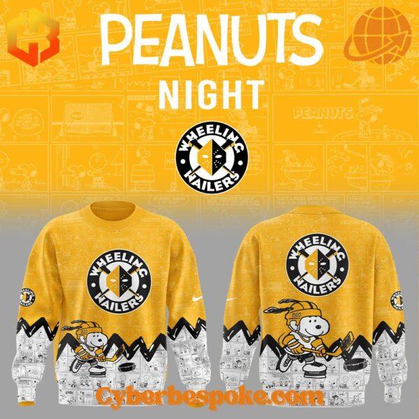 Wheeling Nailers Anniversary Of Peanuts Snoopy Hoodie features breathable fabric and all-over dye-sublimation prints.