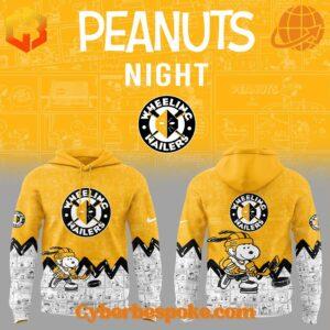 Wheeling Nailers Anniversary Of Peanuts Snoopy Hoodie features breathable fabric and all-over dye-sublimation prints.