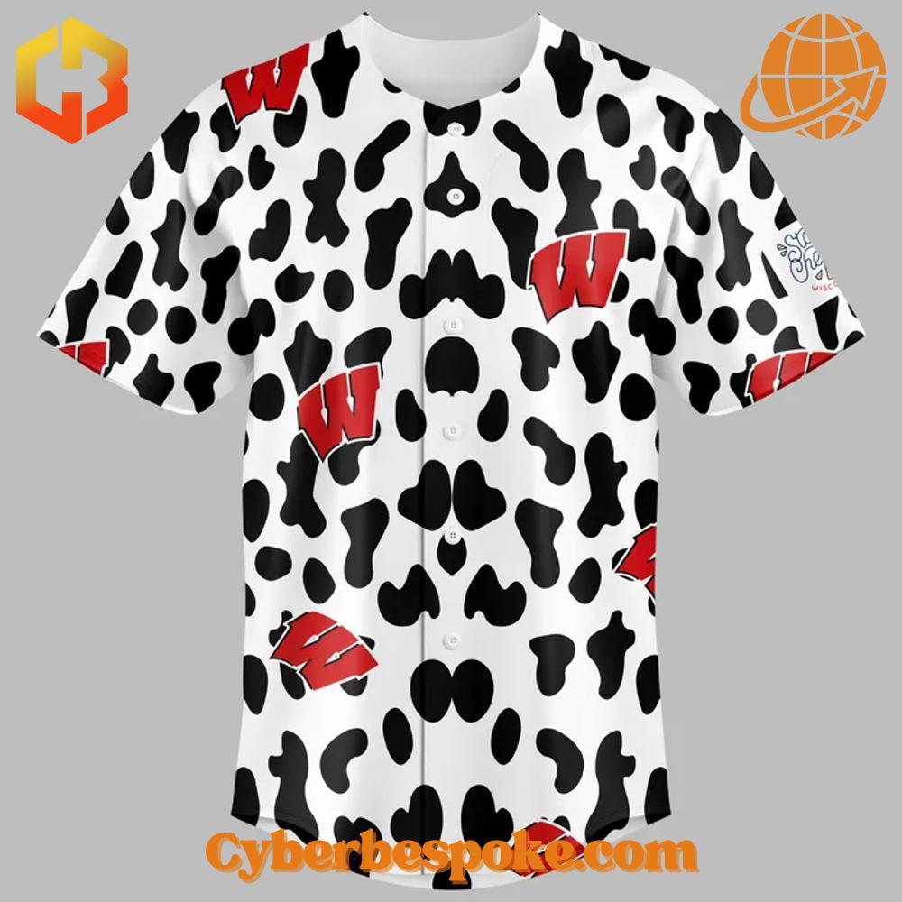 Wisconsin Badgers Basketball Cow Print Baseball Jersey The perfect blend of style and comfort – Wisconsin Badgers Basketball Cow Print Baseball Jersey