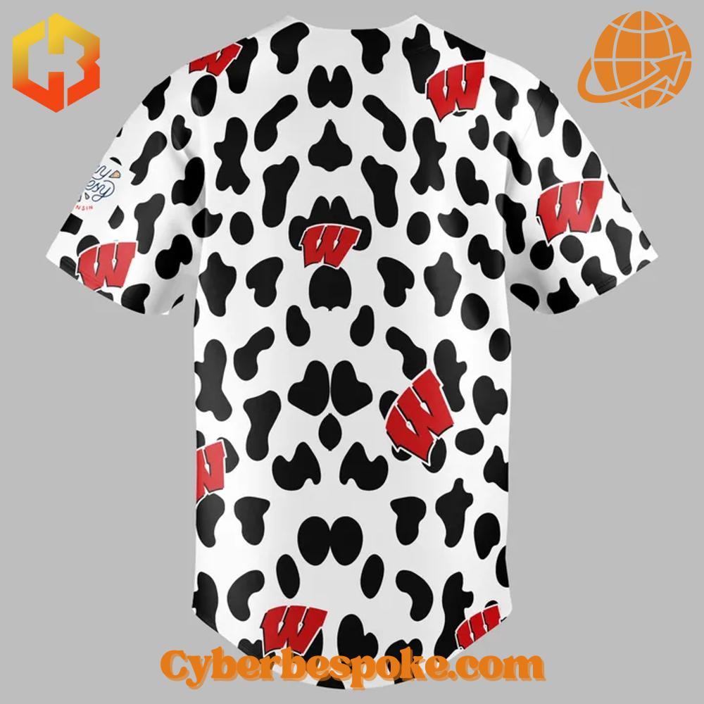 Wisconsin Badgers Basketball Cow Print Baseball Jersey The perfect blend of style and comfort – Wisconsin Badgers Basketball Cow Print Baseball Jersey