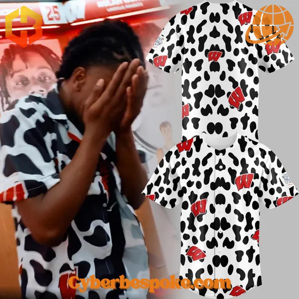 Wisconsin Badgers Basketball Cow Print Baseball Jersey The perfect blend of style and comfort – Wisconsin Badgers Basketball Cow Print Baseball Jersey