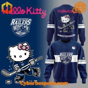 Worcester Railers Hello Kitty Shirt features breathable fabric and all-over dye-sublimation prints.