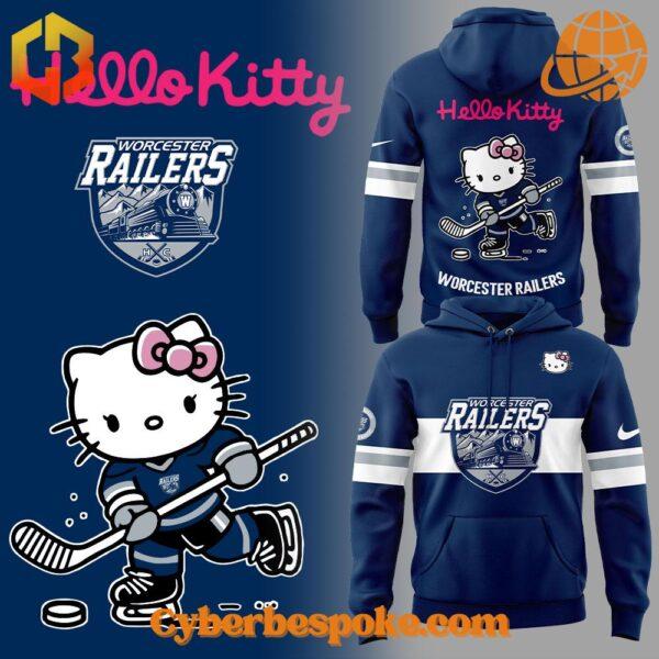 Worcester Railers Hello Kitty Shirt features breathable fabric and all-over dye-sublimation prints.