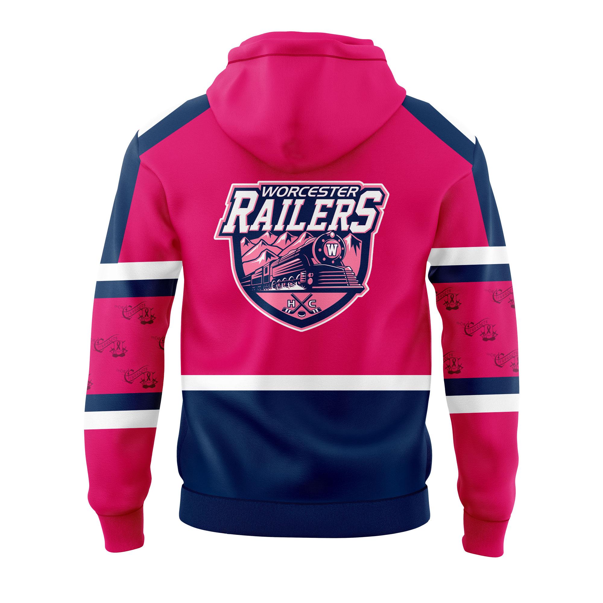 Worcester Railers Pink In The Rink Autographed Anthony Repaci Bobblehead Hoodie ( ) A soft cotton Worcester Railers Pink In The Rink Autographed Anthony Repaci Bobblehead Hoodie ( ) eaturing a minimalist design.