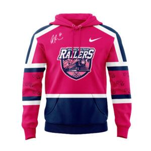 A soft cotton Worcester Railers Pink In The Rink Autographed Anthony Repaci Bobblehead Hoodie ( ) eaturing a minimalist design.
