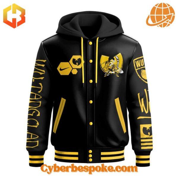 The Wu Tang Clan Cash Rules Everything Around Me Hooded Baseball Jacket delivers softness, breathability, and vibrant all-over prints.