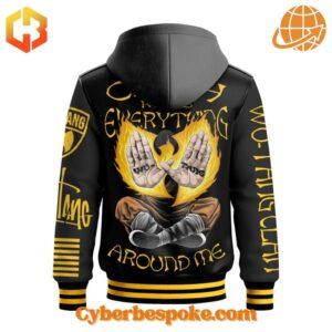 The Wu Tang Clan Cash Rules Everything Around Me Hooded Baseball Jacket delivers softness, breathability, and vibrant all-over prints.