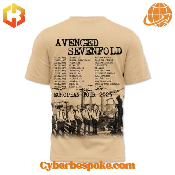 Stylish and comfortable Avenged Sevenfold Europe Tour Shirt designed for all-day wear.