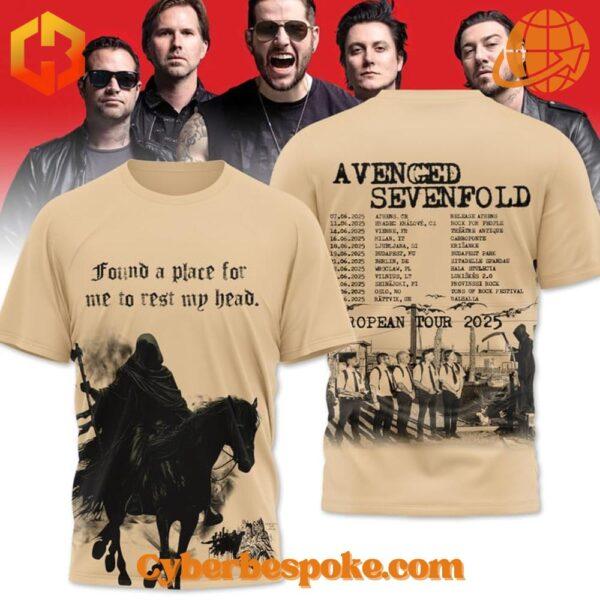 Stylish and comfortable Avenged Sevenfold Europe Tour Shirt designed for all-day wear.