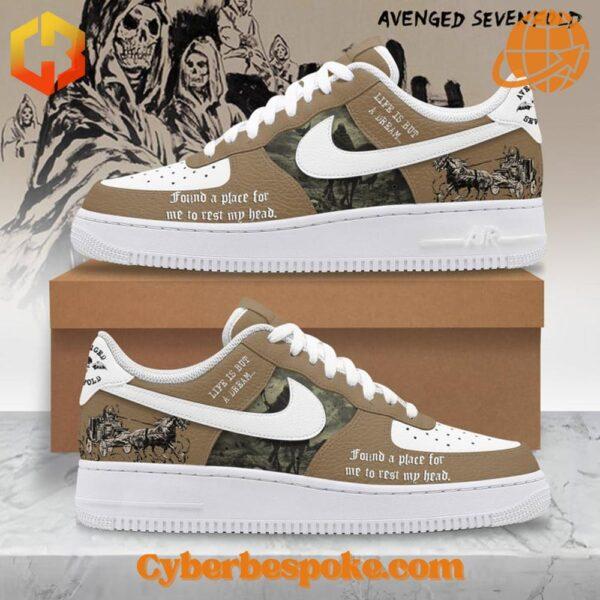 Lightweight and breathable Avenged Sevenfold Life Is But A Dream Air Force Shoes, perfect for any occasion.