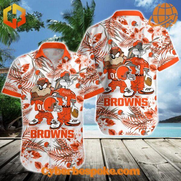 The Cleveland Browns Bugs Bunny Tasmanian Devil Hawaiian Shirt makes every outfit stand out.