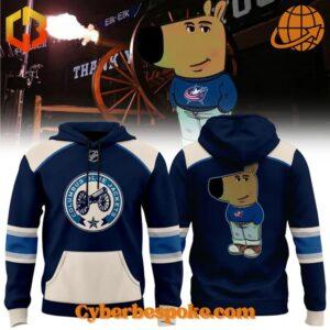 Stylish and comfortable Columbus Blue Jackets Old Logo Chill Guy Hoodie designed for all-day wear.