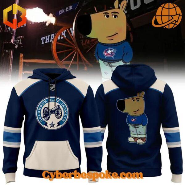 Stylish and comfortable Columbus Blue Jackets Old Logo Chill Guy Hoodie designed for all-day wear.