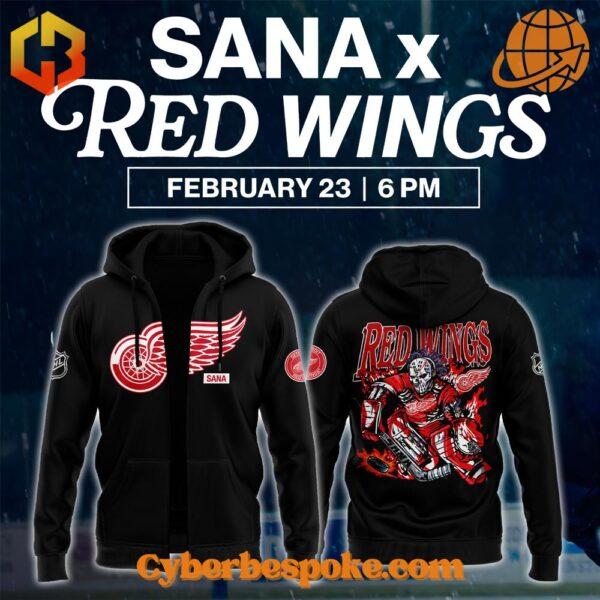 The 3 Detroit Red Wings Sana Skull Hoodie keeps you ahead of the game.