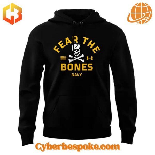 The Fear The Bones Navy Midshipmen Football Hoodie makes every outfit stand out.