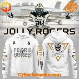 The Jolly Rogers Navy Midshipmen Fear The Bones Hoodie makes every outfit effortless.