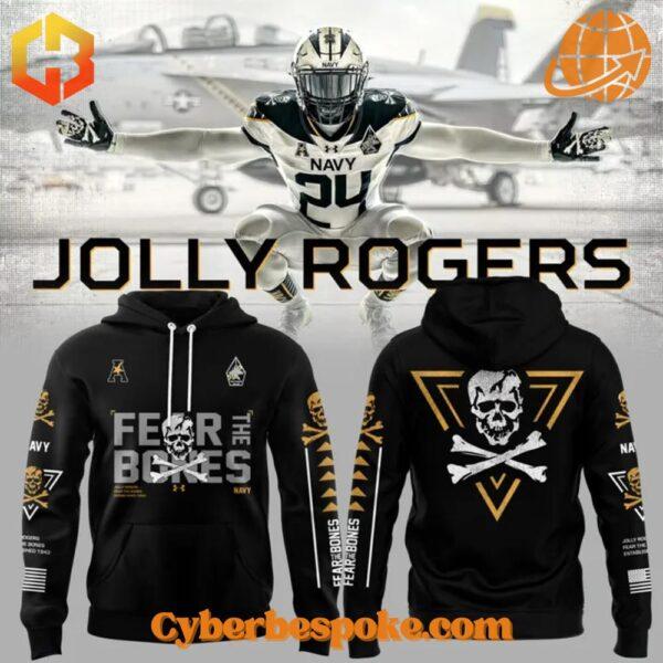 The Jolly Rogers Navy Midshipmen Fear The Bones Hoodie makes every outfit effortless.