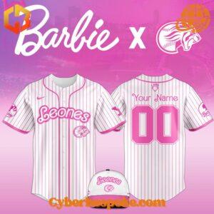 Stylish and breathable Leones De Yucatán Barbie Night Game Custom Baseball Jersey, perfect for any occasion.