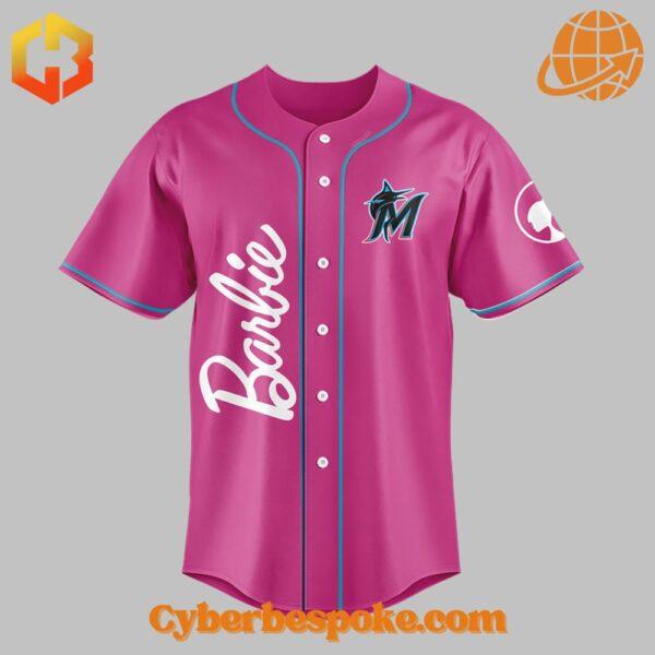 Stylish and comfortable Miami Marlins Barbie Night Baseball Jersey designed for all-day wear.