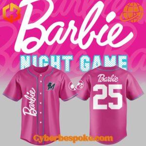 Stylish and comfortable Miami Marlins Barbie Night Baseball Jersey designed for all-day wear.