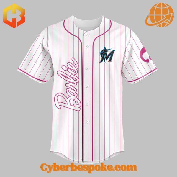 Stylish and comfortable Miami Marlins Barbie Night Baseball Jersey designed for all-day wear.