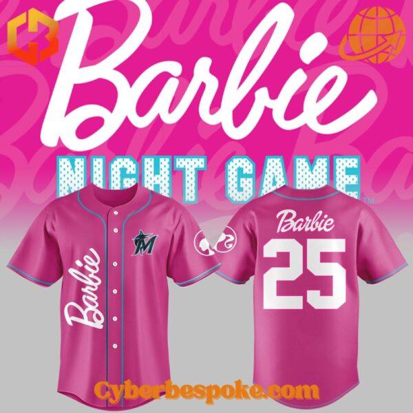 Stylish and comfortable Miami Marlins Barbie Night Baseball Jersey designed for all-day wear.