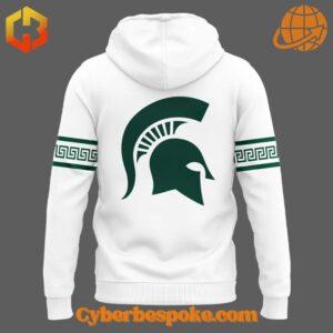 Classic Michigan State Spartans Men Basketball Uniform White Hoodie with a modern fit and stylish design.