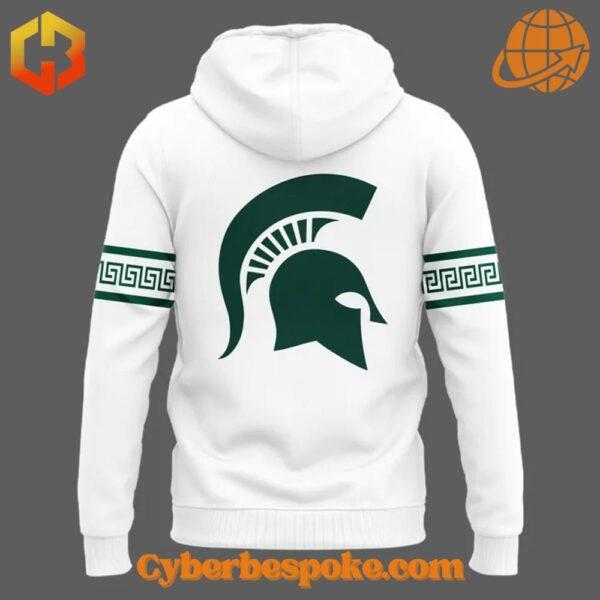 Classic Michigan State Spartans Men Basketball Uniform White Hoodie with a modern fit and stylish design.