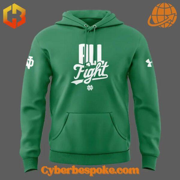 Stylish and comfortable Notre Dame Fighting Irish All Fight Green Hoodie designed for all-day wear.