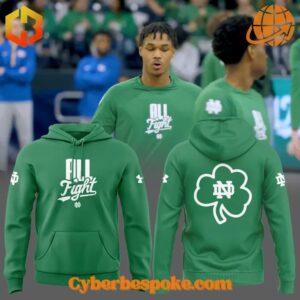 Stylish and comfortable Notre Dame Fighting Irish All Fight Green Hoodie designed for all-day wear.