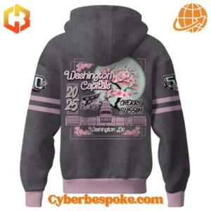 Stylish and breathable Washington Capitals Th Anniversary Cherry Blossom Hoodie, perfect for any occasion.