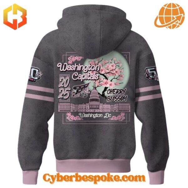 Stylish and breathable Washington Capitals Th Anniversary Cherry Blossom Hoodie, perfect for any occasion.