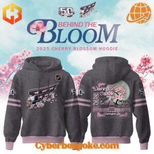 Stylish and breathable Washington Capitals Th Anniversary Cherry Blossom Hoodie, perfect for any occasion.